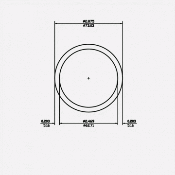 2-1/2" SCH40 2-7/8 x 2.469 x .203 6061-T6 Mill Finish 20ft