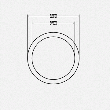 3" SCH80 3-1/2 x 2.900 x .300 6061-T6 Mill Finish 20ft