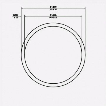 4" SCH40 4-1/2 x 4.026 x .237 6061-T6 Mill Finish 20ft