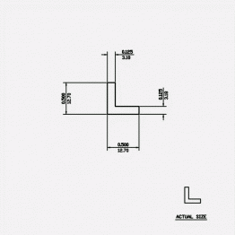 Angle SF 0.5 X 0.5 X 0.125 6063-T5 Mill Finish 12ft