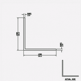 Angle SF 1.5 X 1.5 X 0.063 X 0.063 6063-T5 Satin Clear 12ft