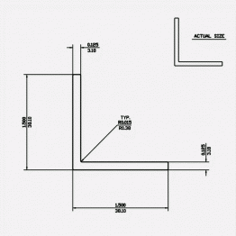 Angle SF 1.5 X 1.5 X 0.100 6063-T5 Satin Clear 12ft