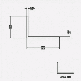 Angle SF 1.5 X 1 X 0.062 X 0.062 6063-T5 Satin Clear 12ft