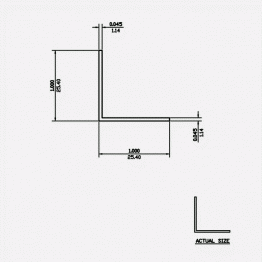 Angle SF 1 X 1 X 0.045 6063-T5 Chrome 12ft