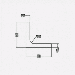 Angle RF 2.5 X 2.5 X 0.375 X 0.375 X 0.375 6061-T6 Mill Finish 20ft