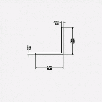 Angle SF 2 X 2 X 0.125 6063-T5 Satin Clear 12ft