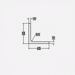 Angle RF 2 X 2 X 0.187 X 0.187 X 0.187 6061-T6 Mill Finish 20ft