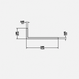 Angle SF 3 X 1 X 0.125 X 0.125 6063-T5 Mill Finish 21ft