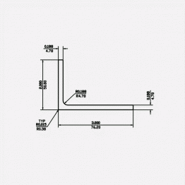 Angle RF 3 X 2 X 0.188 X 0.188 X 0.188 6061-T6 Mill Finish 20ft