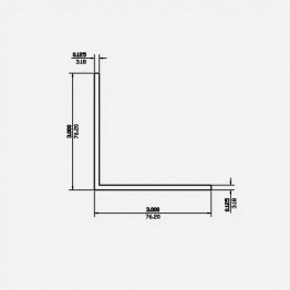 Angle SF 3 X 3 X 0.125 X 0.125 6063-T5 Satin Clear 12ft