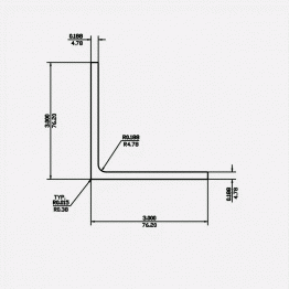 Angle RF 3 X 3 X 0.188 X 0.188 X 0.188 6061-T6 Mill Finish 20ft