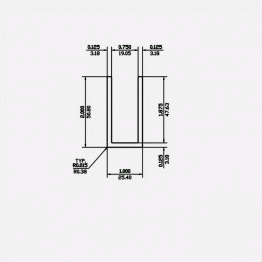 Channel SF 1 X 2 X 0.125 X 0.125 6063-T5 Satin Clear 12ft