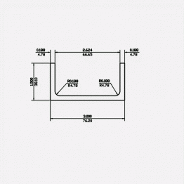 Channel RF 3 X 1.5 X 0.188 X 0.188 X 0.188 6061-T6 Mill Finish 20ft