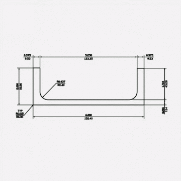 Channel RF 6 X 2 X 0.375 X 0.281 X 0.437 6061-T6 Mill Finish 20ft