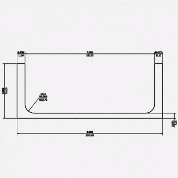 Channel RF 8 X 3 X 0.437 X 0.281 X 0.5 6061-T6 Mill Finish 20ft