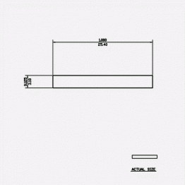 Rectangle Bar 0.125 X 1 6063-T5 Satin Clear 12ft