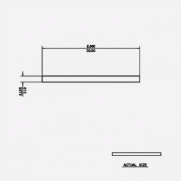 Rectangle Bar 0.125 X 2 6063-T5 Satin Clear 12ft