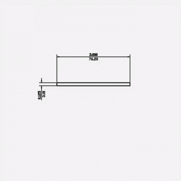 Rectangle Bar 0.125 X 3 6063-T5 Satin Clear 12ft