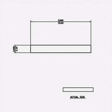 Rectangle Bar 0.25 X 2 6061-T6 Mill Finish 20ft