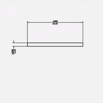 Rectangle Bar 0.25 X 4 6061-T6511 Mill Finish 12ft