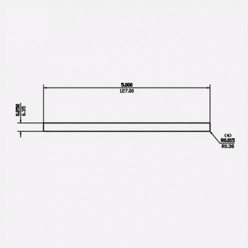 Rectangle Bar 0.25 X 5 6061-T6 Mill Finish 20ft