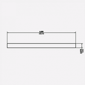 Rectangle Bar 0.375 X 6 6061-T6511 Mill Finish 12ft