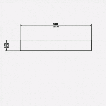 Rectangle Bar 0.75 X 5 6061-T6511 Mill Finish 12ft