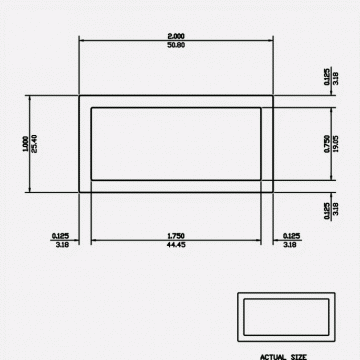 Rectangle Tube SC 2 X 1 X 0.125 6063-T5 Satin Clear 12ft