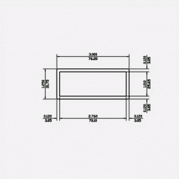 Rectangle Tube SC 3 X 1.25 X 0.12 6063-T5 Mill Finish 12ft