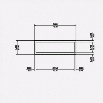 Rectangle Tube SC 3 X 1 X 0.12 6061-T6 Mill Finish 20ft