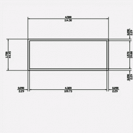 Rectangle Tube SC 4.5 X 1.75 X 0.09 6063-T5 Satin Clear 21ft