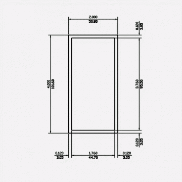 Rectangle Tube SC 4 X 2 X 0.12 6063-T5 Mill Finish 20ft