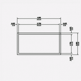 Rectangle Tube SC 4 X 2 X 0.125 6063-T5 Mill Finish 21ft