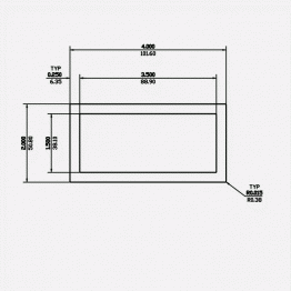 Rectangle Tube SC 4 X 2 X 0.25 6061-T6 Mill Finish 20ft