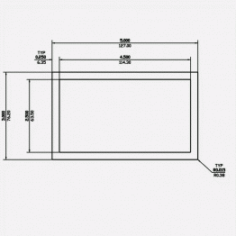 Rectangle Tube SC 5 X 3 X 0.25 6063-T5 Mill Finish 20ft