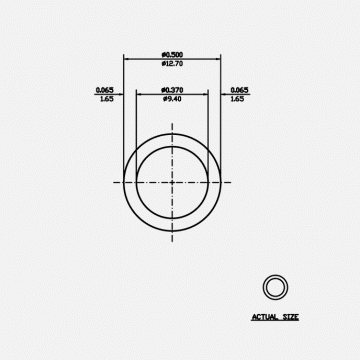 Round Tube 0.5 X 0.065 6061-T6 Mill Finish 20ft