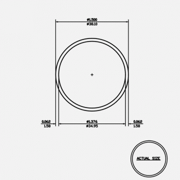 Round Tube 1.5 X 0.062 6063-T5 Satin Clear 12ft