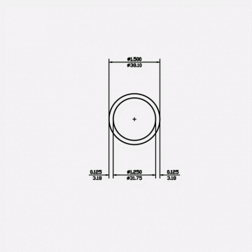 Round Tube 1.5 X 0.125 6063-T5 Satin Clear 12ft