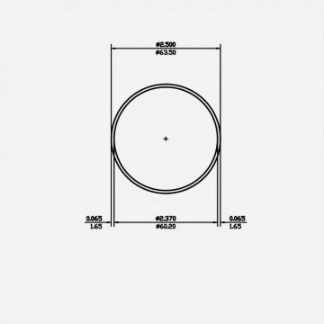 Round Tube 2.5 X 0.065 6063-T5 Mill Finish 12ft