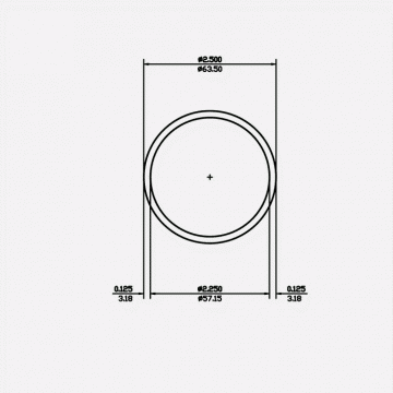 Round Tube 2.5 X 0.125 6063-T5 Mill Finish 12ft