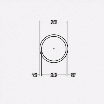 Round Tube 2 X 0.125 6063-T5 Mill Finish 12ft