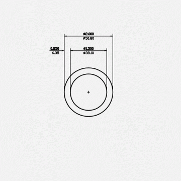 Round Tube 2 X 0.25 6061-T6 Mill Finish 20ft