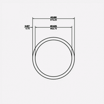 Round Tube 3 X 0.187 6061-T6 Mill Finish 20ft