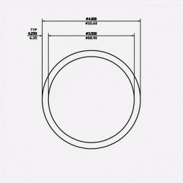 Round Tube 4 X 0.25 6063-T5 Mill Finish 20ft