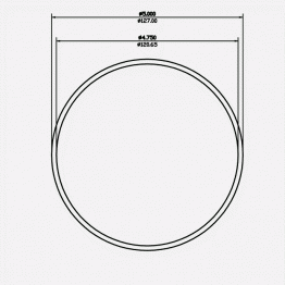 Round Tube 5 X 0.125 6063-T5 Mill Finish 12ft