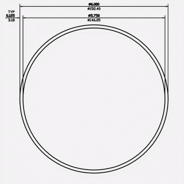 Round Tube 6 X 0.125 6063-T5 Satin Clear 12ft