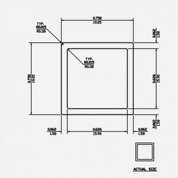 Square Tube SC 0.75 X 0.062 6063-T5 Satin Clear 21ft