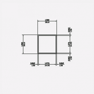 Square Tube SC 1.5 X 0.062 6063-T5 Chrome 12ft