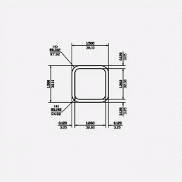 Square Tube RC 1.5 X 0.12 X 0.312 X 0.192 6061-T6 Mill Finish 20ft