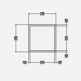 Square Tube SC 2.5 X 0.12 6063-T5 Satin Clear 12ft